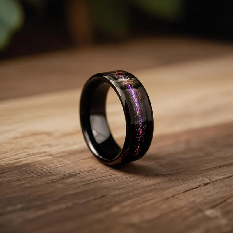 Bague de mariage classique en carbure de tungstène noir pour homme – Image 3