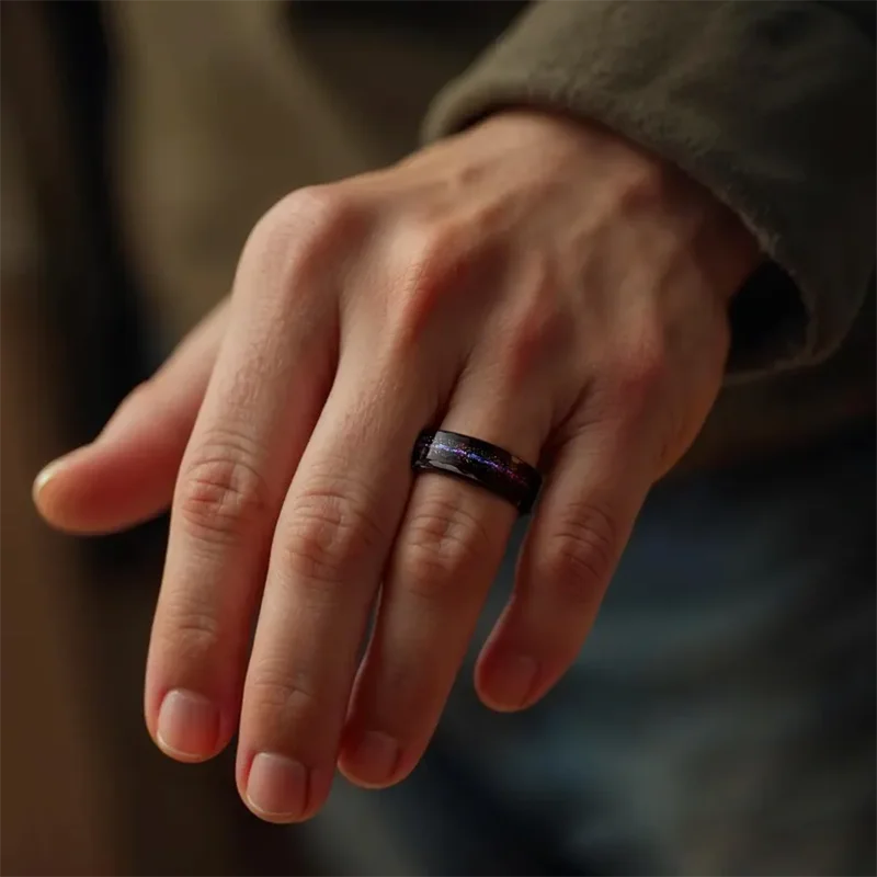 Bague de mariage classique en carbure de tungstène noir pour homme – Image 6