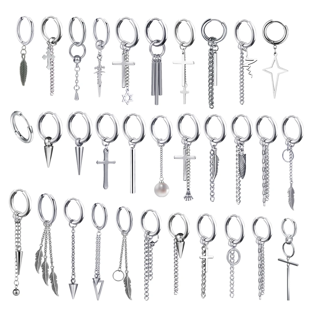 Créoles Punk Gothiques en Acier Inoxydable pour Homme et Femme