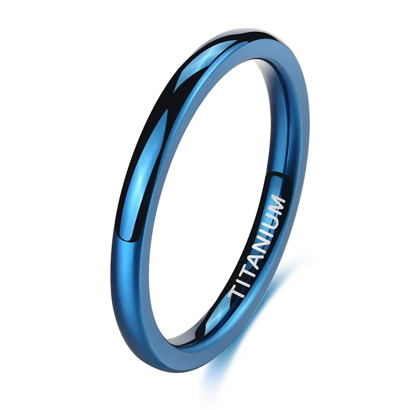 Bague en Titane Poli Bleu pour Homme – Image 4