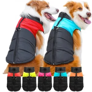 Manteau d'hiver imperméable pour chien avec fermeture éclair