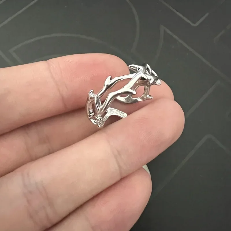 Bagues de Couple Gothiques Punk Acier Inoxydable Rose Plaqué Or 14K – Image 3