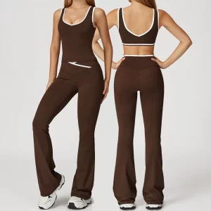Ensemble de Yoga 2 pièces pour Femmes - Tenue de Fitness Taille Haute