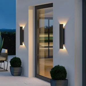 Applique Murale LED Étanche Aluminium Moderne 18W Noir