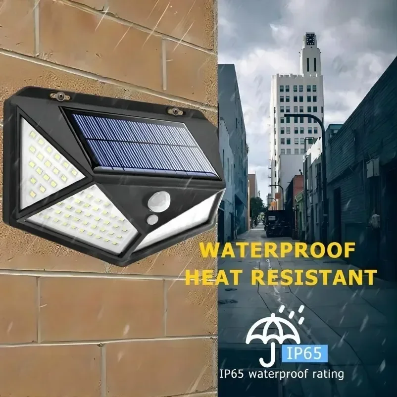 Lampe Solaire LED Extérieure avec Détecteur de Mouvement ESMARTER 100 LED IP65 – Image 4