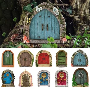 Mini Porte Féerique en Bois - Décoration Magique pour Jardin et Maison