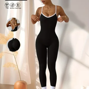 Combinaison de Yoga CZGUKE pour Femme - Rose