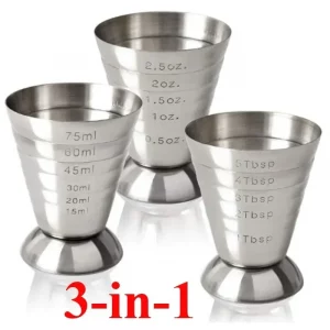 Verre à Cocktail Multifonction 3 en 1 en Acier Inoxydable (75ml)