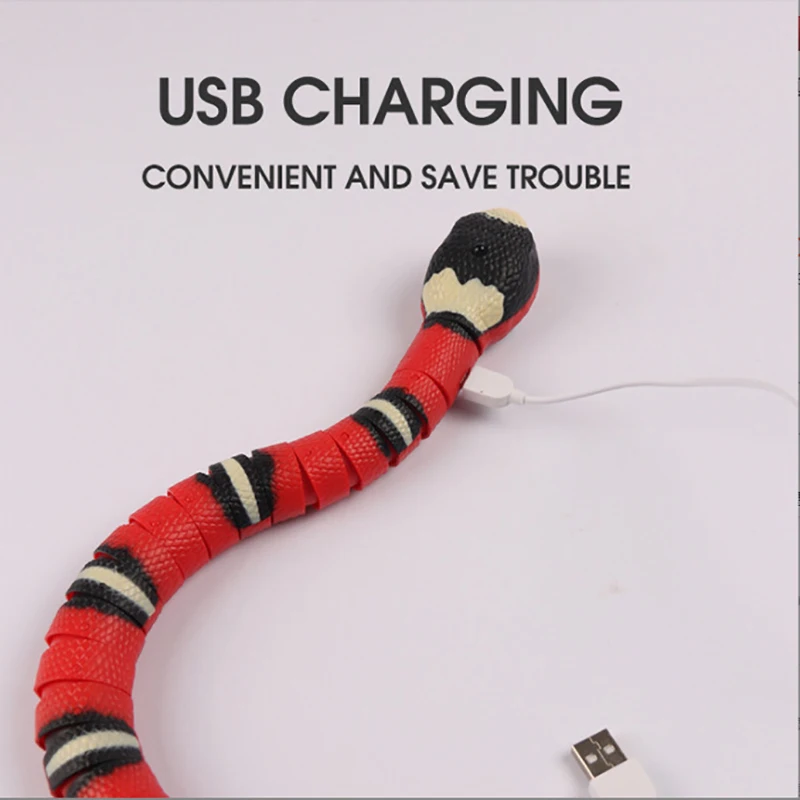 Jouet Serpent Interactif Intelligent Rechargeable USB pour Chats – Image 3