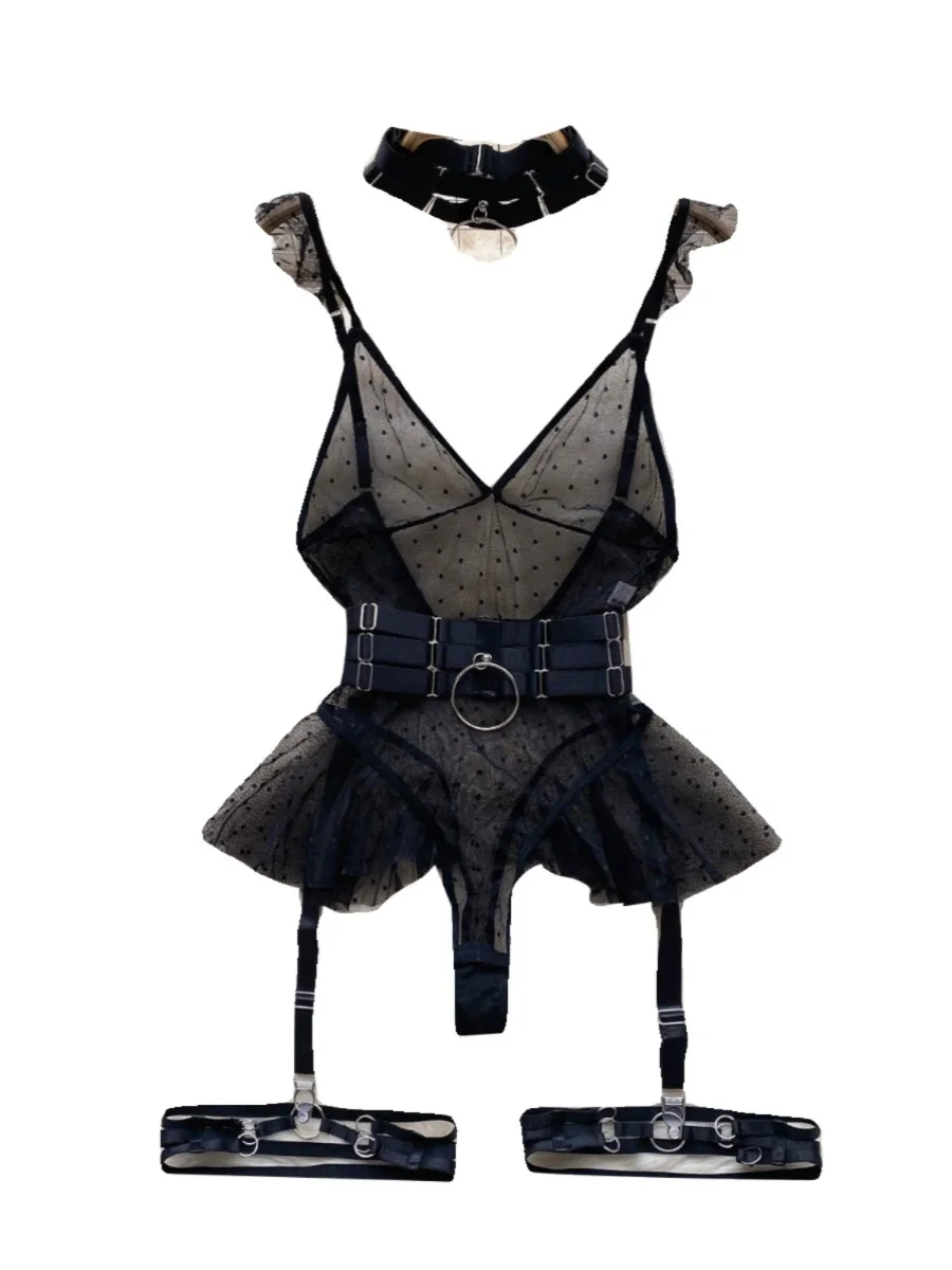 Body Sexy en Mesh "Astronomie" avec col V et volants – Image 6