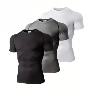 T-Shirt de Compression Homme Sèche Rapidement - Idéal Entraînement & Course