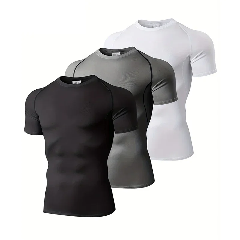 T-Shirt de Compression Homme Sèche Rapidement - Idéal Entraînement & Course