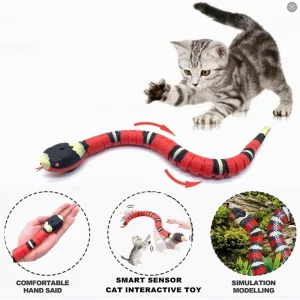Jouet Serpent Interactif Intelligent Rechargeable USB pour Chats