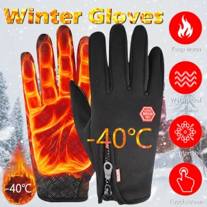 Gants Hiver Chauffants Tactiles Imperméables -40°C - Gants Ski Randonnée Cyclisme