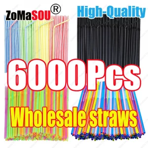 Pailles Réutilisables Multicolores pour Cocktails et Boissons