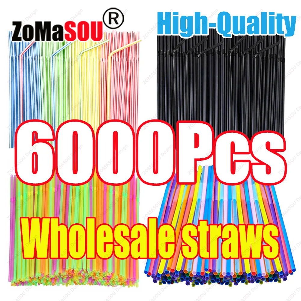 Pailles Réutilisables Multicolores pour Cocktails et Boissons