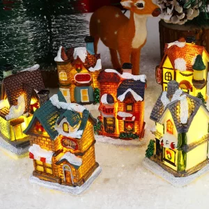 Figurine Noël Résine Lumineuse LED