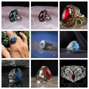Bague Oeil de Chat Gothique Rock pour Homme et Femme