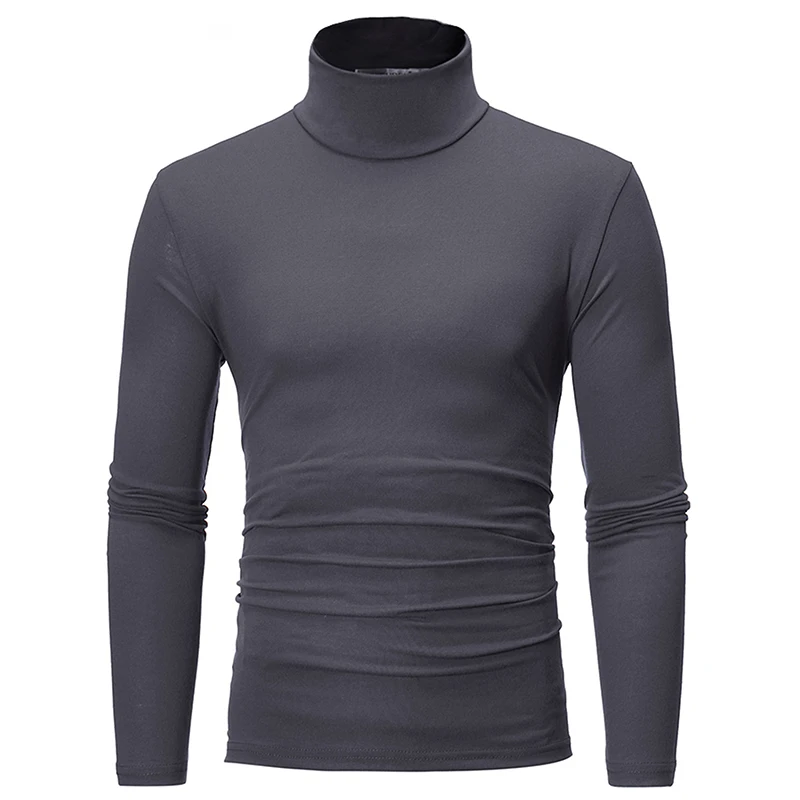 Pull Homme Col Roulé Ajusté Polyester - T-Shirt Manches Longues Base Layer Automne – Image 5