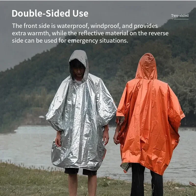 Poncho imperméable d'urgence, couverture imperméable, équipement de Camping de survie, isolation froide, équipement de Camping – Image 5