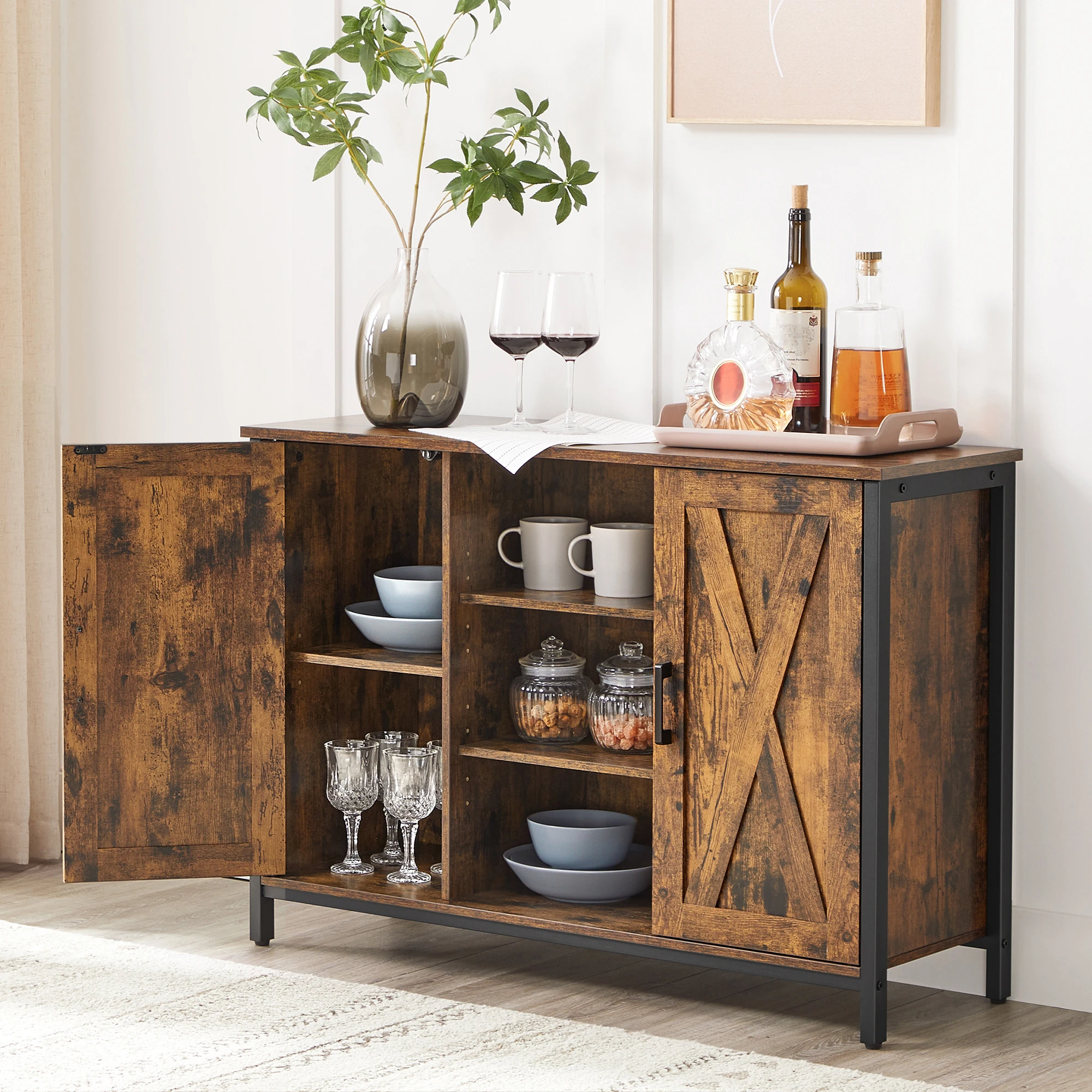 VASAGLE Buffet Style Industriel Rustique