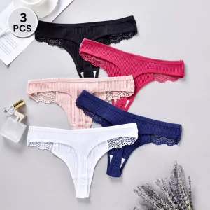 3 Culottes String Coton Antibactérien Femme - Confort et Respirabilité
