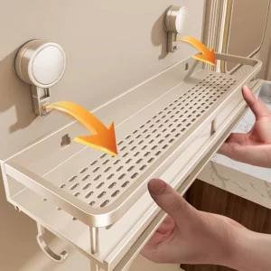 Étagère de Salle de Bain Murale en Alliage d'Aluminium sans Perçage