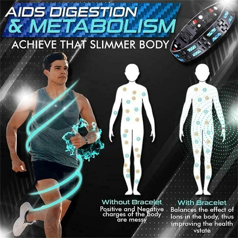 Bracelet Magnétique Double Noyau en Acier Carbone - Bien-être Masculin – Image 3