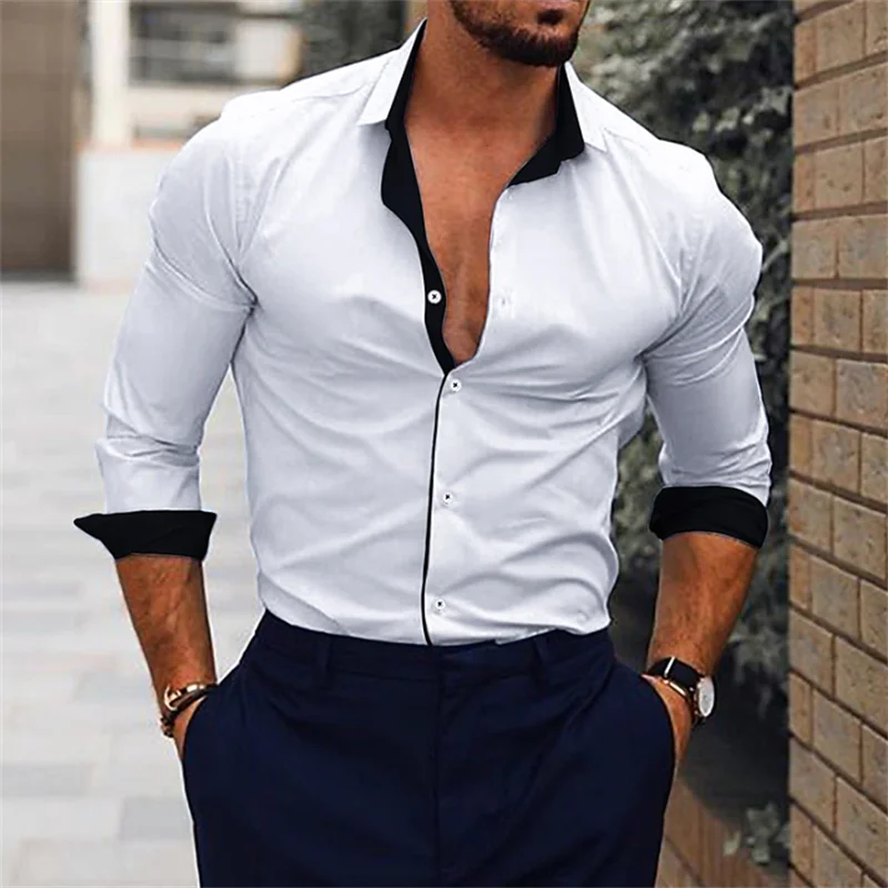 Chemise Habillée pour Homme à Manches Longues – Coupe Slim et Tendance