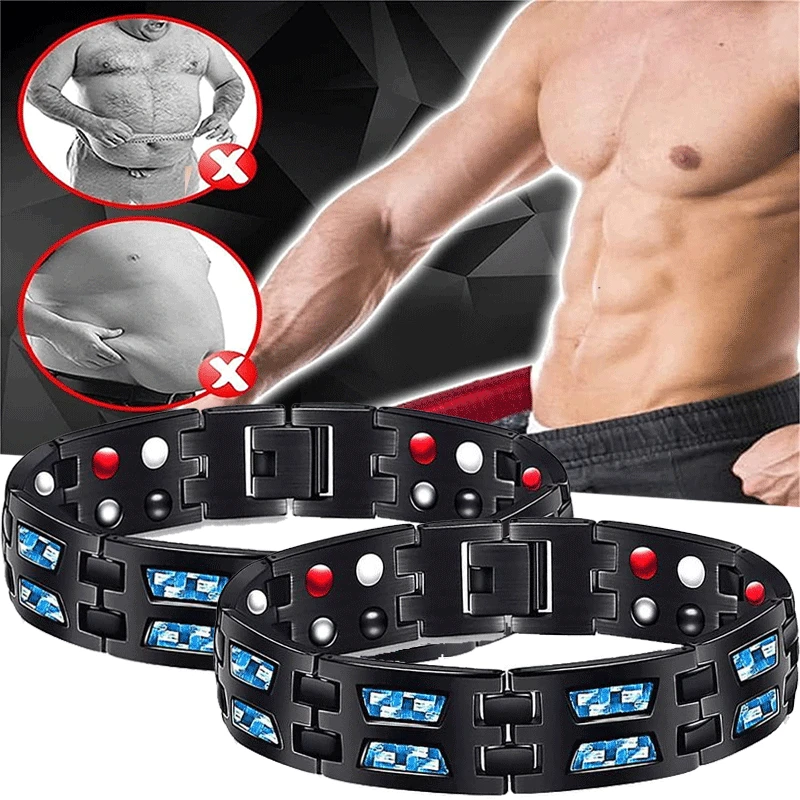Bracelet Magnétique Double Noyau en Acier Carbone - Bien-être Masculin – Image 2