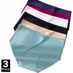 Lot de 3 culottes en soie glacée grande taille pour femme