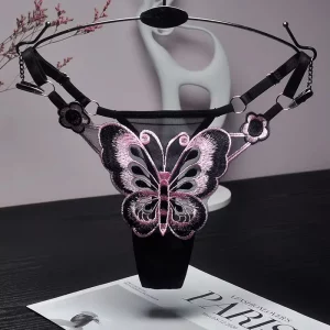 String dentelle sexy papillon Brodé