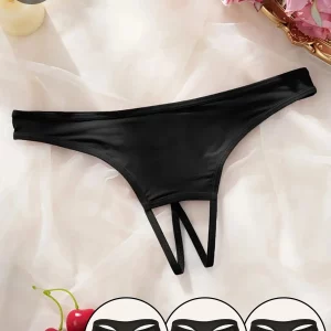 Ensemble Lingerie Sexy Varsbaby : 3 Pièces String Ouvert Entregambe