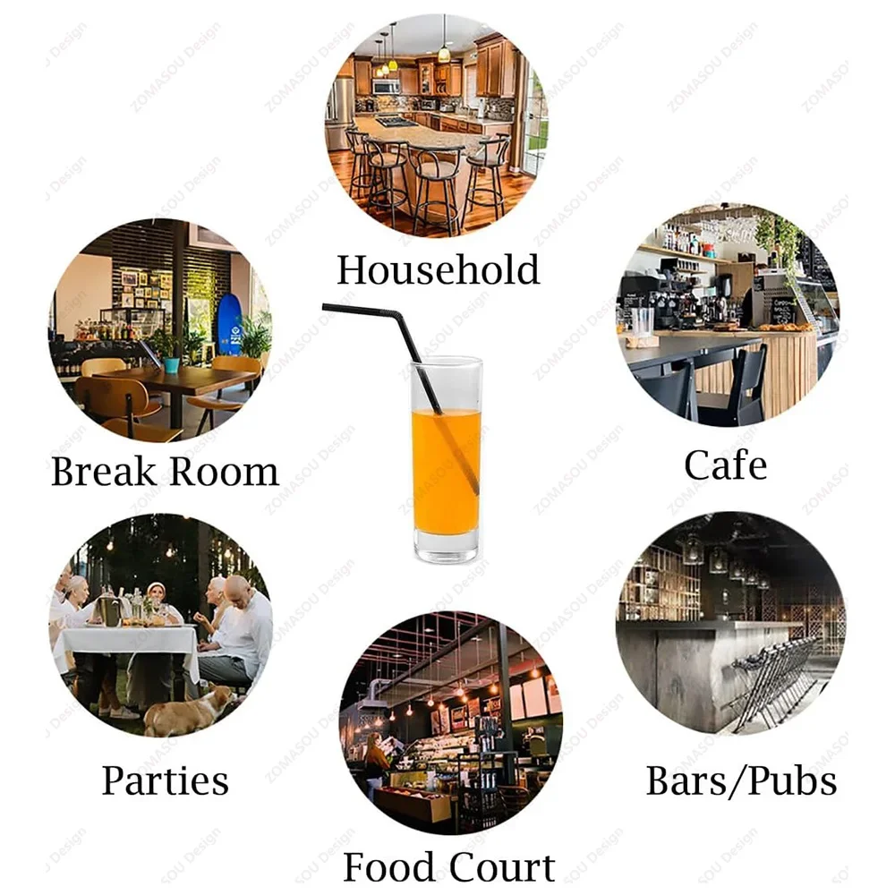 Pailles Réutilisables Multicolores pour Cocktails et Boissons – Image 3