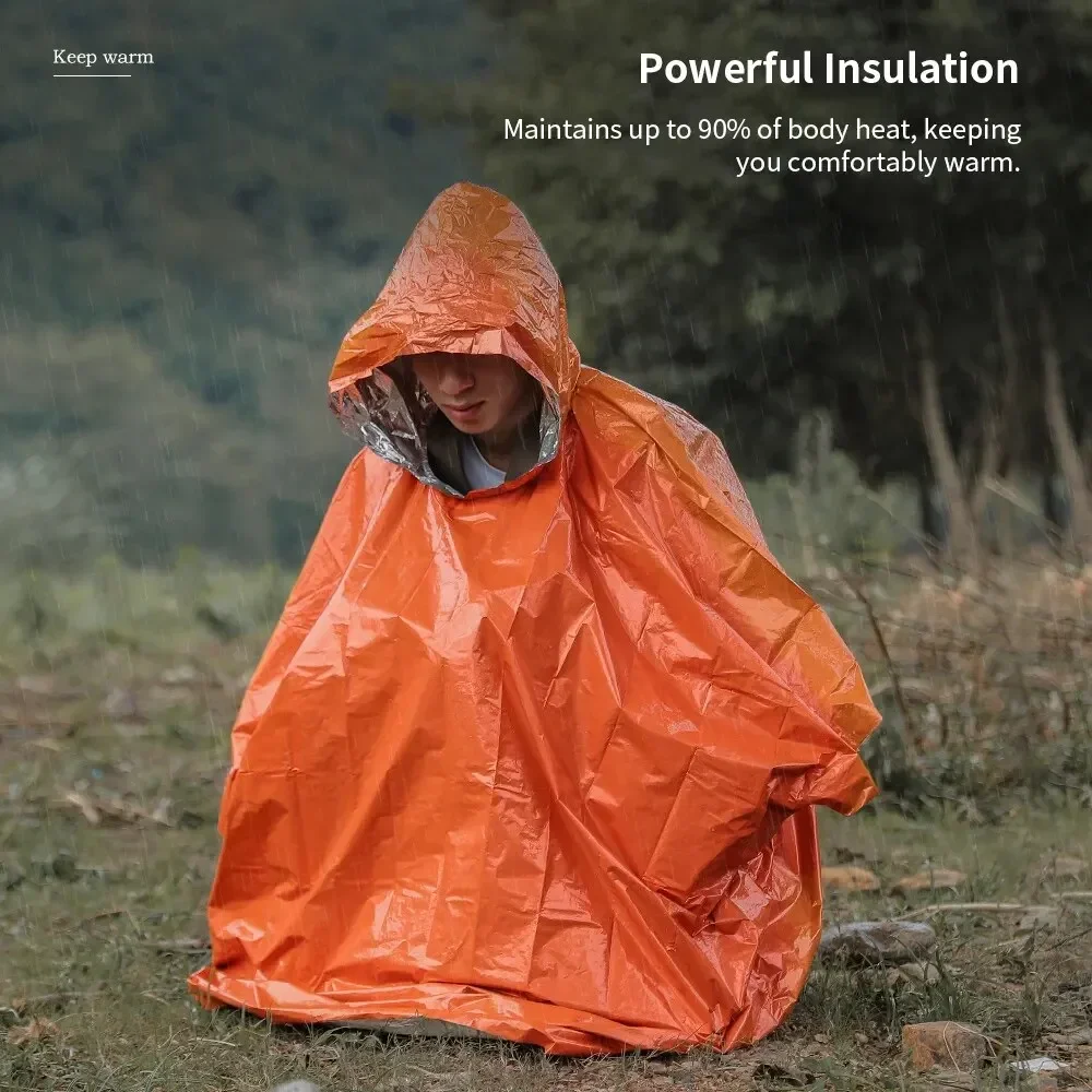 Poncho imperméable d'urgence, couverture imperméable, équipement de Camping de survie, isolation froide, équipement de Camping – Image 4