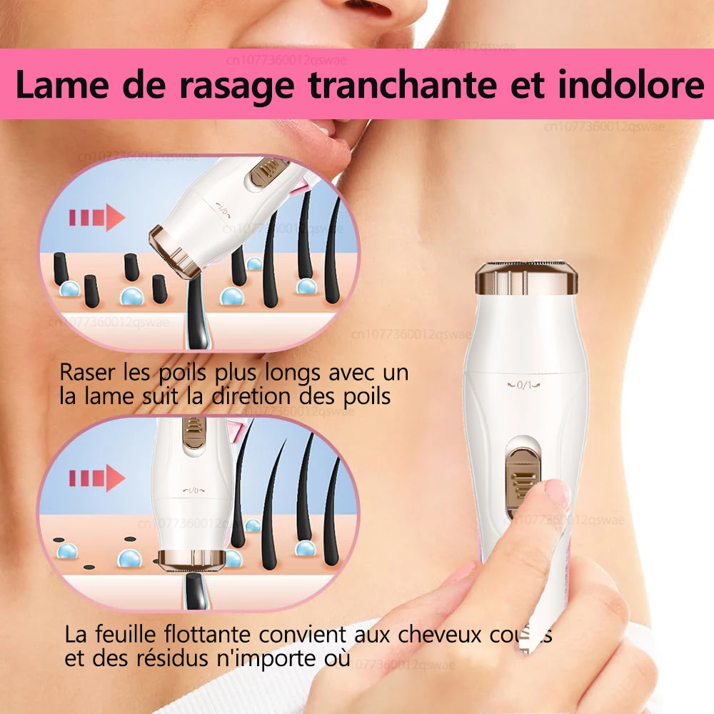Rasoir Électrique Indolore Portable pour Femme | Épilateur Multifonction Tondeuse Bikini, Visage, Aisselles et Jambes – Image 2
