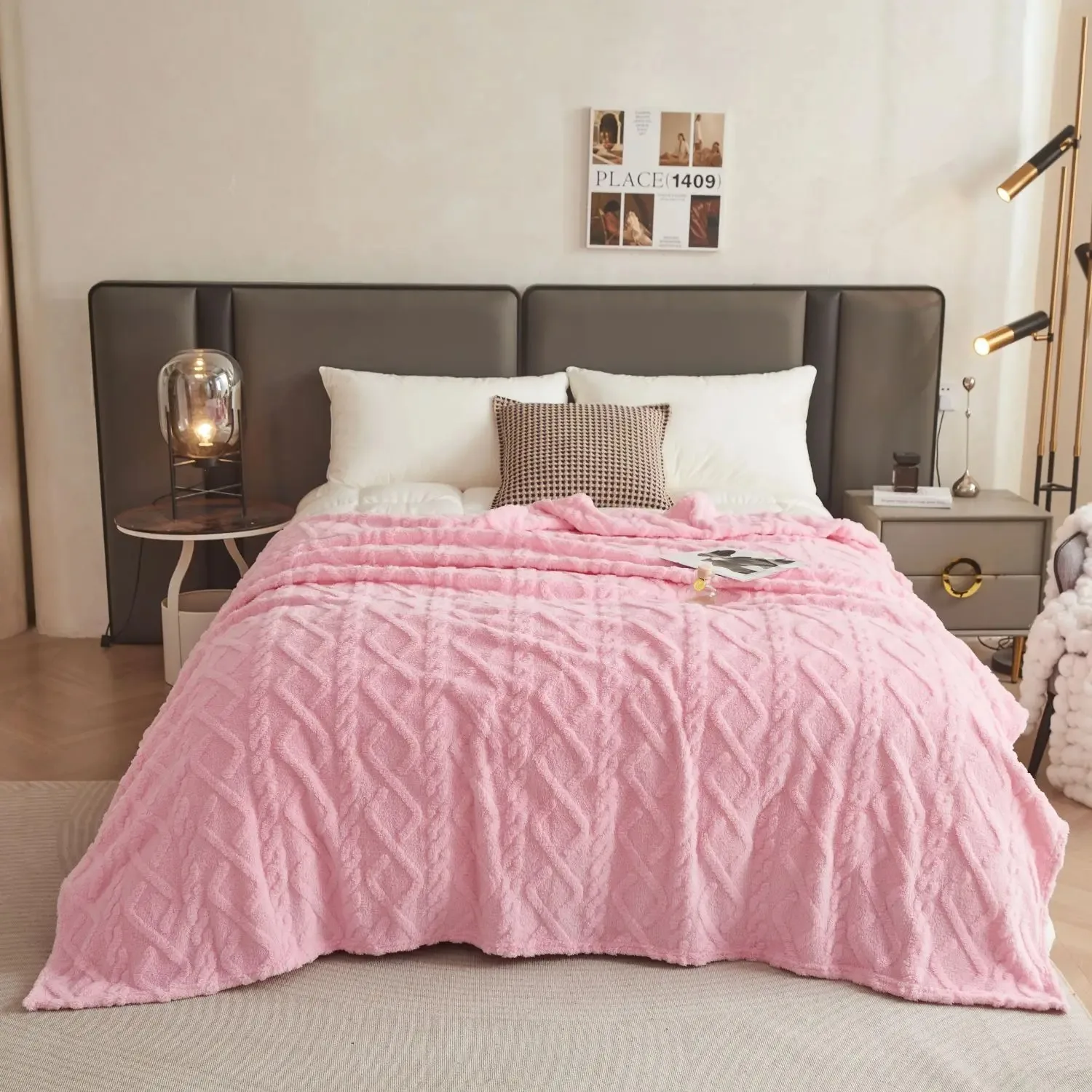 Couverture Peluche Smile Enfant - Douce, Chaude et Portable