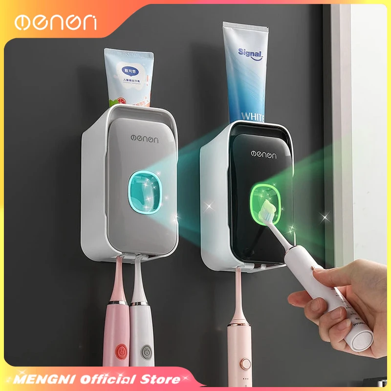MENGNI Distributeur Automatique de Dentifrice Mural avec Support Porte-Brosse à Dents