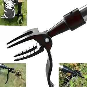 Désherbeur Debout 4 Griffes en Acier - Outil Jardinage Ergonomique