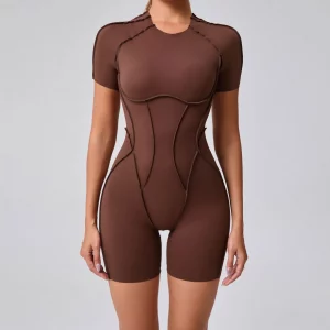 Combinaison de Yoga Femme sans Couture - Levage des Hanches, Dos Nu