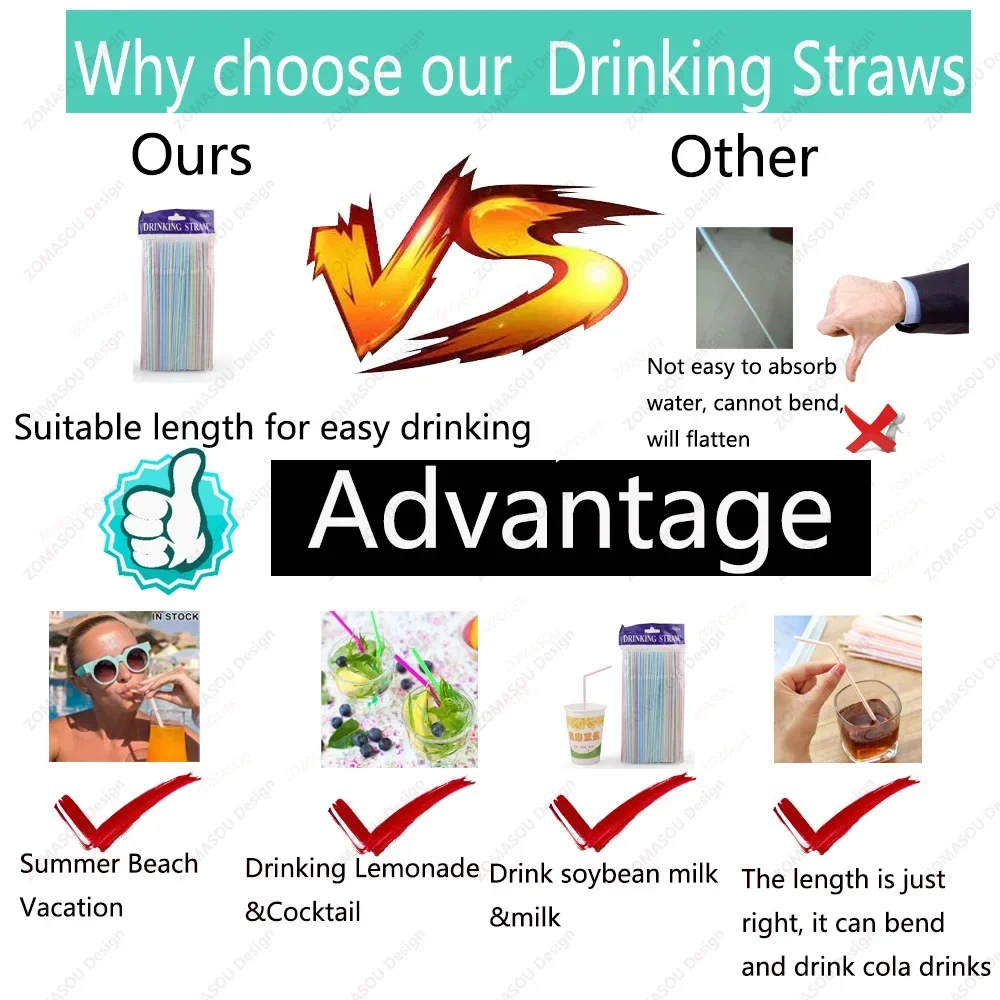 Pailles Réutilisables Multicolores pour Cocktails et Boissons – Image 4