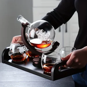 Carafe à Whisky Globe avec Verres - Élégance et Raffinement