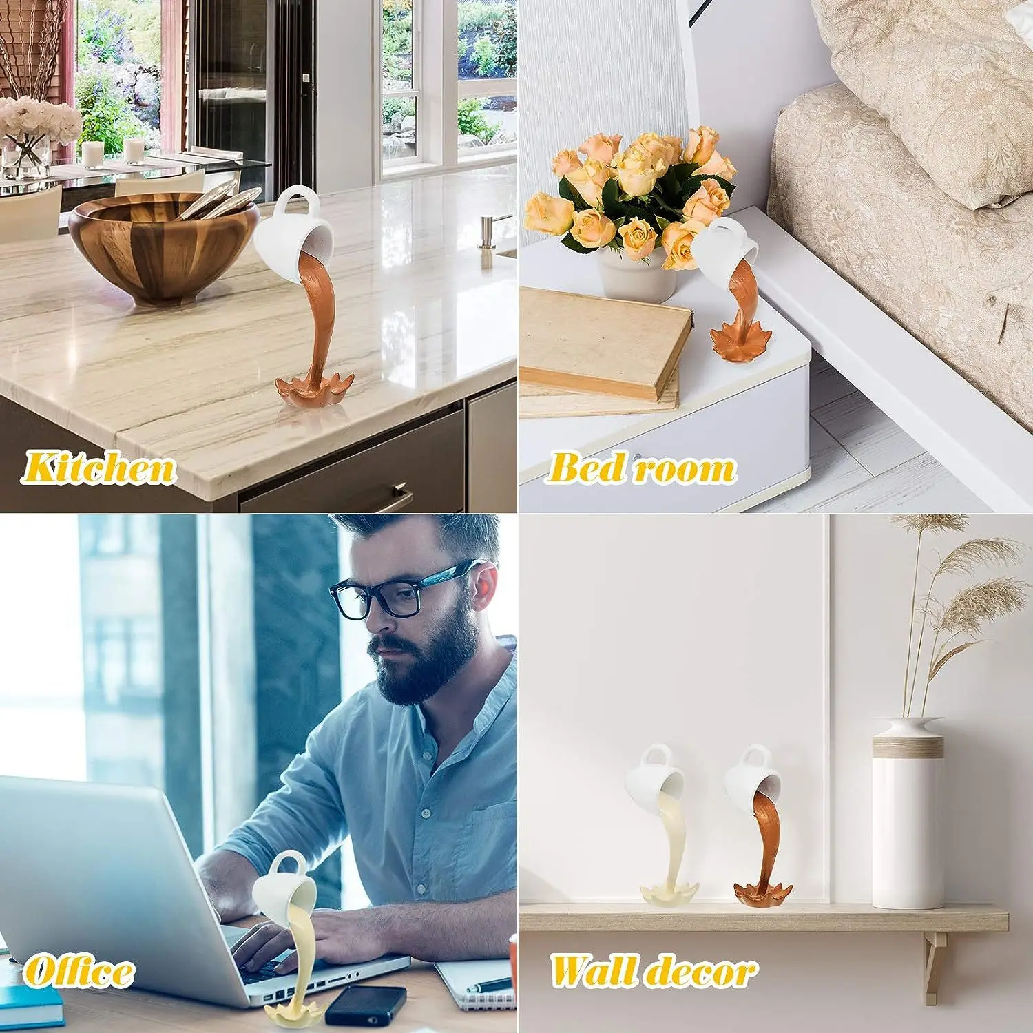 Tasse à café flottante magique - Décoration de cuisine créative – Image 4