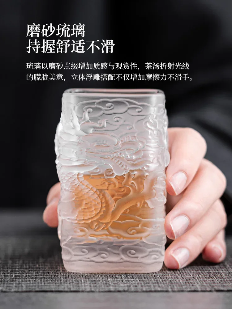 Tasse Dragon Doré en Verre Cristal Résistant à la Chaleur – Image 6