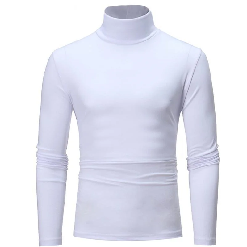 Pull Homme Col Roulé Ajusté Polyester - T-Shirt Manches Longues Base Layer Automne – Image 6