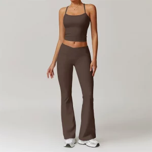 Ensemble de Yoga 2 Pièces Femme - Soutien-gorge Push-Up et Leggings