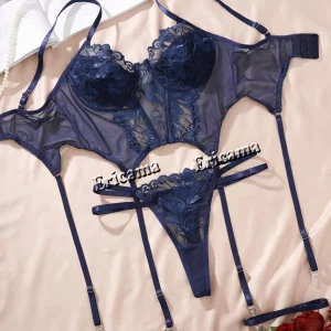 Ensemble Lingerie Sexy Brodé pour Femme