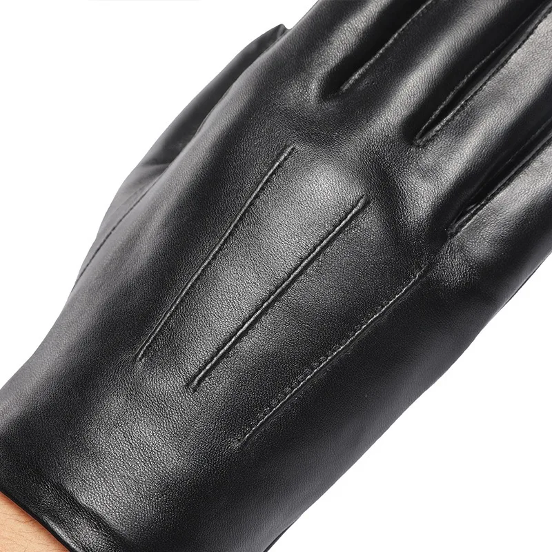 Gants en Cuir de Mouton BISON DENIM pour Homme - Écran Tactile, Hivernal – Image 6