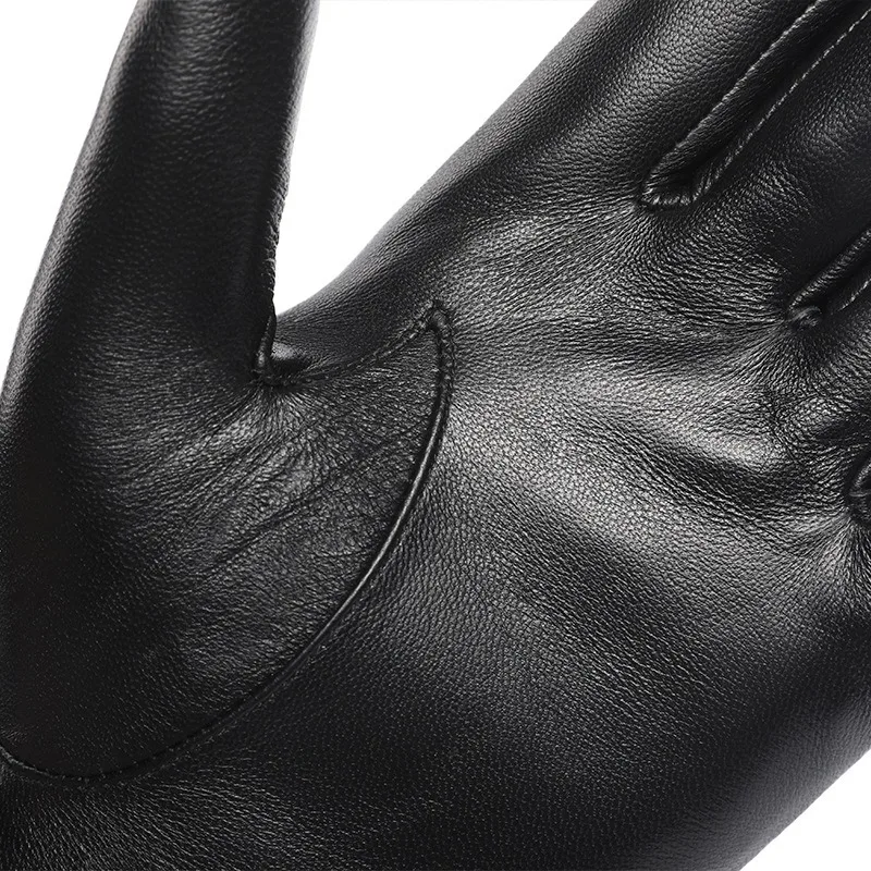 Gants en Cuir de Mouton BISON DENIM pour Homme - Écran Tactile, Hivernal – Image 5