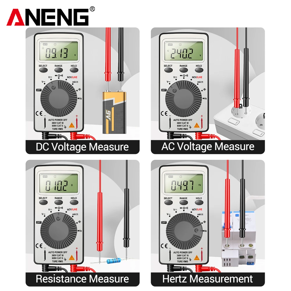 ANENG AN101 Multimètre Numérique Professionnel 1999 Comptes Testeur AC/DC – Image 5